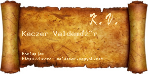 Keczer Valdemár névjegykártya